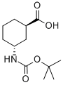 structure of CAS# 218772-92-0, (1R,3R)-rel-3-[[(1,1-Dimethylethoxy)Carbonyl]Amino]-Cyclohexanecarboxylic Acid;TRANS-3-TERT-BUTOXYCARBONYLAMINOCYCLOHEXANECARBOXYLIC ACID;BOC-TRANS-1,3-AMINOCYCLOHEXANE CARBOXYLIC ACID