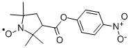 structure of CAS# 21913-97-3, 3-(4-Nitrophenoxycarbonyl)-2,2,5,5-Tetramethyl-1-Pyrrolidinyloxy;(4-Nitrophenyl) (3R)-1-Hydroxy-2,2,5,5-Tetramethyl-Pyrrolidine-3-Carboxylate;(3R)-1-Hydroxy-2,2,5,5-Tetramethyl-3-Pyrrolidinecarboxylic Acid (4-Nitrophenyl) Ester;(3R)-1-Hydroxy-2,2,5,5-Tetramethyl-Pyrrolidine-3-Carboxylic Acid (4-Nitrophenyl) Ester