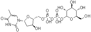 CAS 登录号：2196-62-5， [(2R,3S,5R)-3-羟基-5-(5-甲基-2,4-二氧代-3,4-二氢-1(2H)-嘧啶基)四氢-2-呋喃基]甲基(3R,4S,5S,6R)-3,4,5-三羟基-6-(羟基甲基)四氢-2H-吡喃-2-基二氢二磷酸酯