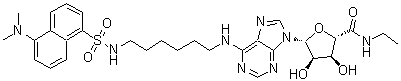 CAS#: 219982-12-4， (2S,3S,4R,5R)-5-(6-{[6-({[5-(Dimethylamino)-1-Naphthyl]Sulfonyl}Amino)Hexyl]Amino}-9H-Purin-9-Yl)-N-Ethyl-3,4-Dihydroxytetrahydro-2-Furancarboxamide