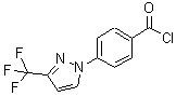 structure of CAS# 220461-85-8, 4-[3-(Trifluoromethyl)-1H-Pyrazol-1-Yl]Benzoyl Chloride;4-[3-(TRIFLUOROMETHYL)-1H-PYRAZOL-1-YL]BENZOYLCHLORIDE;BENZOYL CHLORIDE,4-[3-(TRIFLUOROMETHYL)-1H-PYRAZOL-1-YL]-;ZINC02506151