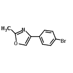 structure of CAS# 22091-49-2, 4-(4-Bromophenyl)-2-Methyl-1,3-Oxazole;4-(4-bromophenyl)-2-methyl-1,3-oxazole;4-(4-Bromo-phenyl)-2-methyl-oxazole;MFCD09261234
