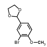 结构式 CAS# 223418-72-2, 2-(3-溴-4-甲氧基苯基)-1,3-二氧戊环