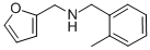 structure of CAS# 225236-01-1, Furan-2-Ylmethyl-(2-Methyl-Benzyl)-Amine;2-Furylmethyl-[(2-Methylphenyl)Methyl]Ammonium;2-Furylmethyl-(2-Methylbenzyl)Ammonium;Zinc00299709