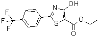 structure of CAS# 227199-08-8, Ethyl 4-Hydroxy-2-[4-(Trifluoromethyl)Phenyl]-1,3-Thiazole-5-Carboxylate;4-[5-(Eth<wbr>oxycarbon<wbr>yl)-4-hyd<wbr>roxy-1,3-<wbr>thiazol-2<wbr>-yl]benzo<wbr>trifluori<wbr>de;5-(Ethoxy<wbr>carbonyl)<wbr>-4-hydrox<wbr>y-2-[4-(t<wbr>rifluorom<wbr>ethyl)phe<wbr>nyl]-1,3-<wbr>thiazole;5-(Ethoxy<wbr>carbonyl)<wbr>-4-hydrox<wbr>y-2-[4-(t<wbr>rifluorom<wbr>ethyl)phe<wbr>nyl]-1,3-<wbr>thiazole,<wbr> 4-[5-(Et<wbr>hoxycarbo<wbr>nyl)-4-hy<wbr>droxy-1,3<wbr>-thiazol-<wbr>2-yl]benz<wbr>otrifluor<wbr>ide