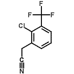 structure of CAS# 22902-81-4, [2-Chloro-3-(Trifluoromethyl)Phenyl]Acetonitrile;2-(2-chloro-3-(trifluoromethyl)phenyl)acetonitrile;2-[2-chloro-3-(trifluoromethyl)phenyl]ethanenitrile;MFCD04115991