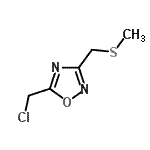 结构式 CAS# 229343-09-3, 5-(氯甲基)-3-[(甲硫基)甲基]-1,2,4-恶二唑