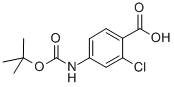 structure of CAS# 232275-73-9, N-Boc-4-Amino-2-Chlorobenzoic Acid;N-Boc-4-Amino-2-Chlorobenzoic Acid