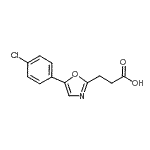 structure of CAS# 23464-95-1, 3-[5-(4-Chlorophenyl)-1,3-Oxazol-2-Yl]Propanoic Acid;3-(5-(4-chlorophenyl)-1,3-oxazol-2-yl)propanoic acid;3-(5-(4-chlorophenyl)oxazol-2-yl)propanoic acid;3-[5-(4-Chloro-phenyl)-oxazol-2-yl]-propionic acid
