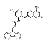 structure of CAS# 238084-15-6, N<Sup>2</Sup>-[(9H-Fluoren-9-Ylmethoxy)Carbonyl]-N-(4-Methyl-2-Oxo-2H-Chromen-7-Yl)-L-alpha-Asparagine;Fmoc-Asp-AMC;Fmoc-L-Aspartic acid α-7-amido-4-methylcoumarin