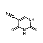 structure of CAS# 23945-49-5, 4-Oxo-2-Thioxo-1,2,3,4-Tetrahydro-5-Pyrimidinecarbonitrile;2-Mercapto-4-hydroxy-5-cyanopyrimidine;4-Hydroxy-2-mercapto-pyrimidine-5-carbonitrile;4-hydroxy-2-sulfanylpyrimidine-5-carbonitrile