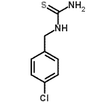 structure of CAS# 24827-37-0, 1-(4-Chlorobenzyl)Thiourea;1-(4-Chlorobenzyl)-2-thiourea;amino{[(4-chlorophenyl)methyl]amino}methane-1-thione;MFCD00060466