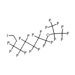 structure of CAS# 25080-25-5, 1,1,2,2,3,3,4,4,5,5,6,6-Dodecafluoro-1-[(1,1,1,2,3,3,3-Heptafluoro-2-Propanyl)Oxy]-8-Iodooctane;1H,1H,2H,2H-1-Iodo-8-(heptafluoroisopropoxy)perfluorooctane;1H,1H,2H,2H-Perfluoro(10,10-dimethyl-1-iodo-9-oxa)decane;8-(Heptafluoroisopropoxy)-1-iodo-1H,1H,2H,2H-perfluorooctane