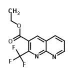 structure of CAS# 252959-76-5, Ethyl 2-(Trifluoromethyl)-1,8-Naphthyridine-3-Carboxylate;2-(Triflu<wbr>oromethyl<wbr>)-1,8-nap<wbr>hthyridin<wbr>e-3-carbo<wbr>xylic aci<wbr>d, ethyl <wbr>ester;3-(Ethoxycarbonyl)-2-(trifluoromethyl)-1,8-naphthyridine;Ethyl 2-(trifluoromethyl)-1,8-naphthyridine-3-carboxylate