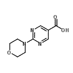 structure of CAS# 253315-05-8, 2-(4-Morpholinyl)-5-Pyrimidinecarboxylic Acid;2-(4-morpholinyl)-5-pyrimidinecarboxylic acid;2-Morpholin-4-yl-2-thiophen-2-yl-ethylamine;2-Morpholin-4-ylpyrimidine-5-carboxylic acid