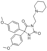 CAS#: 25466-44-8， 5,5-Bis(4-Methoxyphenyl)-3-[2-(1-Piperidyl)Ethyl]Imidazolidine-2,4-Dione
