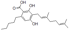 结构式 CAS# 25555-57-1, 大麻萜酚酸