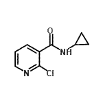 structure of CAS# 25764-78-7, 2-Chloro-N-Cyclopropylnicotinamide;(2-chloro(3-pyridyl))-N-cyclopropylcarboxamide;2-Chloro-N-cyclopropylnicotinamide;2-Chloro-N-cyclopropyl-nicotinamide