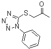 structure of CAS# 25803-68-3, 1-[(1-Phenyl-1H-Tetrazol-5-Yl)Sulfanyl]Acetone;1-(1-phenyl-1,2,3,4-tetraazol-5-ylthio)acetone;1-[(1-phenyl-1H-tetrazol-5-yl)sulfanyl]propan-2-one;1-[(1-phenyl-1H-tetrazol-5-yl)thio]acetone
