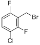structure of CAS# 261762-47-4, 3-Chloro-2,6-Difluorobenzyl Bromide;3-(Bromomethyl)-1-Chloro-2,4-Difluoro-Benzene;3-Chloro-2,6-Difluorobenzyl Bromide;Jrd-1005