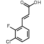 structure of CAS# 261762-62-3, (2E)-3-(3-Chloro-2-Fluorophenyl)Acrylic Acid;(E)-3-(3-Chloro-2-fluoro-phenyl)prop-2-enoic acid;3-(3-Chloro-2-fluorophenyl)acrylic acid;3-(3-Chloro-2-fluoro-phenyl)-acrylic acid