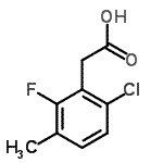 结构式 CAS# 261762-93-0, (6-氯-2-氟-3-甲基苯基)乙酸