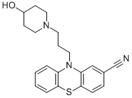 structure of CAS# 2622-26-6, Propericyazine;10-[3-(4-Hydroxy-1-Piperidyl)Propyl]Phenothiazine-2-Carbonitrile;10-[3-(4-Hydroxy-1-Piperidinyl)Propyl]-2-Phenothiazinecarbonitrile;Kbio2_004662
