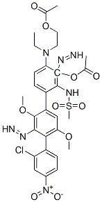 CAS#: 26239-45-2， 2-[2-Acetyloxyethyl-[4-[4-(2-Chloro-4-Nitro-Phenyl)Diazenyl-2,5-Dimethoxy-Phenyl]Diazenyl-3-Methanesulfonamido-Phenyl]Amino]Ethyl Acetate