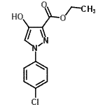 structure of CAS# 26502-56-7, Ethyl 1-(4-Chlorophenyl)-4-Hydroxy-1H-Pyrazole-3-Carboxylate;1-(4-Chlo<wbr>ro-phenyl<wbr>)-4-hydro<wbr>xy-1H-pyr<wbr>azole-3-c<wbr>arboxylic<wbr> acid eth<wbr>yl ester;ethyl 1-(4-chlorophenyl)-4-hydroxypyrazole-3-carboxylate;EU-0043113