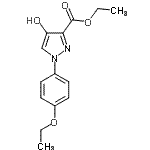 structure of CAS# 26502-58-9, Ethyl 1-(4-Ethoxyphenyl)-4-Hydroxy-1H-Pyrazole-3-Carboxylate;1-(4-Etho<wbr>xy-phenyl<wbr>)-4-hydro<wbr>xy-1H-pyr<wbr>azole-3-c<wbr>arboxylic<wbr> acid eth<wbr>yl ester;ethyl 1-(4-ethoxyphenyl)-4-hydroxypyrazole-3-carboxylate;IFLab1_005249