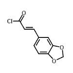 structure of CAS# 26930-49-4, (2E)-3-(1,3-Benzodioxol-5-Yl)Acryloyl Chloride;2-propenoyl chloride, 3-(1,3-benzodioxol-5-yl), (2E);3-(1,3-BENZODIOXOL-5-YL)-2-PROPENOYLCHLORIDE;3-(1,3-benzodioxol-5-yl)acryloyl chloride