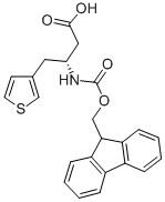 structure of CAS# 269726-93-4, Fmoc-(R)-3-Amino-4-(3-Thienyl)-Butyric Acid;(3R)-3-{[(9H-Fluoren-9-Ylmethoxy)Carbonyl]Amino}-4-(Thiophen-3-Yl)Butanoic Acid;N-(9-FLUORENYLMETHOXYCARBONYL)-(R)-3-AMINO-4-(3-THIENYL)BUTANOIC ACID;N-BETA-(9-FLUORENYLMETHOXYCARBONYL)D-HOMO(3-THIENYL)ALANINE