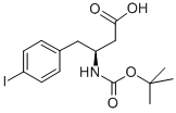 结构式 CAS# 270065-71-9, 叔丁氧羰基-(S)-3-氨基-4-(4-碘-苯基)-丁酸