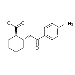 structure of CAS# 27866-87-1, (1R,2S)-2-[2-(4-Methylphenyl)-2-Oxoethyl]Cyclohexanecarboxylic Acid;trans-2-[<wbr>2-(4-meth<wbr>ylphenyl)<wbr>-2-oxoeth<wbr>yl]cycloh<wbr>exane-1-c<wbr>arboxylic<wbr> acid