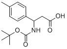 structure of CAS# 284493-60-3, 3-N-Boc-3-(4-Methylphenyl)Propionic Acid;3-[(TERT-BUTOXYCARBONYL)AMINO]-3-(4-METHYLPHENYL)PROPANOIC ACID;3-TERT-BUTOXYCARBONYLAMINO-3-P-TOLYL-PROPIONIC ACID;BOC-DL-3-AMINO-3-(4-METHYL-PHENYL)-PROPIONIC ACID