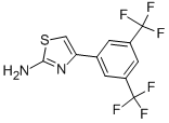 structure of CAS# 284665-40-3, 4-(3,5-Bis-Trifluoromethylphenyl)Thiazol-2-Ylamine;4-[3,5-Bis(Trifluoromethyl)Phenyl]-1,3-Thiazol-2-Amine;4-(3,5-BIS-TRIFLUOROMETHYLPHENYL)THIAZOL-2-YLAMINE;2-Amino-4-(3,5-Bis(Trifluoromethyl)Phenyl)Thiazole