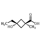 structure of CAS# 286442-90-8, trans-3-Ethyl-3-Hydroxy-1-Methylcyclobutanecarboxylic Acid;(1s,3r)-3-ethyl-3-hydroxy-1-methylcyclobutanecarboxylic acid