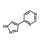 structure of CAS# 28648-87-5, 4-(1H-Pyrazol-4-Yl)Pyrimidine;4-pyrazol-4-ylpyrimidine;MFCD02579319;Peakdale1_002053