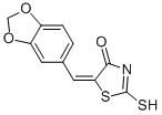 structure of CAS# 28824-66-0, 5-[3,4-(Methylenedioxy)benzylidene]rhodanine;(5E)-5-(1,3-Benzodioxol-5-Ylmethylidene)-2-Sulfanylidene-1,3-Thiazolidin-4-One;(5E)-5-(1,3-Benzodioxol-5-Ylmethylene)-2-Thioxo-Thiazolidin-4-One;5-(1,3-Benzodioxol-5-Ylmethylene)-2-Thioxo-Thiazolidin-4-One