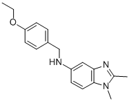 structure of CAS# 292052-59-6, N-[(4-Ethoxyphenyl)Methyl]-1,2-Dimethyl-Benzoimidazol-5-Amine;N-[(4-Ethoxyphenyl)Methyl]-1,2-Dimethyl-Benzimidazol-5-Amine;N-[(4-Ethoxyphenyl)Methyl]-1,2-Dimethyl-5-Benzimidazolamine;(1,2-Dimethylbenzimidazol-5-Yl)-(4-Ethoxybenzyl)Amine