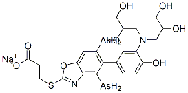 CAS#: 2921-50-8， 3-[[5-[[3-[Bis(2,3-Dihydroxypropyl)Amino]-4-Hydroxyphenyl]Diarsenyl]Benzoxazol-2-Yl]Thio]Propionic Acid Sodium Salt