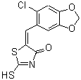 structure of CAS# 292172-54-4, (5E)-5-[(6-Chloro-1,3-Benzodioxol-5-Yl)Methylene]-2-Sulfanyl-1,3-Thiazol-4(5H)-One;(5E)-5-[(<wbr>6-Chloro-<wbr>1,3-benzo<wbr>dioxol-5-<wbr>yl)methyl<wbr>ene]-2-me<wbr>rcapto-1,<wbr>3-thiazol<wbr>-4(5H)-one;5-[(6-chl<wbr>oro-1,3-b<wbr>enzodioxo<wbr>l-5-yl)me<wbr>thylene]-<wbr>2-thioxo-<wbr>1,3-thiaz<wbr>olidin-4-<wbr>one;BIM-0020584.P001