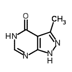 structure of CAS# 2942-47-4, 3-Methyl-1,5-Dihydro-4H-Pyrazolo[3,4-d]Pyrimidin-4-One;3-methyl-1H-pyrazolo[3,4-d]pyrimidin-4(5H)-one;3-Methyl-1H-pyrazolo[3,4-d]pyrimidin-4-ol;3-methylpyrazolo[5,4-d]pyrimidin-4-ol