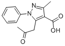 structure of CAS# 294874-70-7, 3-Methyl-5-(2-Oxopropyl)-1-Phenyl-1H-Pyrazole-4-Carboxylicacid;5-Acetonyl-3-Methyl-1-Phenyl-Pyrazole-4-Carboxylate;5-Acetonyl-3-Methyl-1-Phenyl-4-Pyrazolecarboxylate;3-Methyl-5-(2-Oxopropyl)-1-Phenyl-Pyrazole-4-Carboxylate