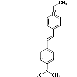 结构式 CAS# 29519-52-6, 4-{2-[4-(二甲基氨基)苯基]乙烯基}-1-乙基吡啶鎓碘化物