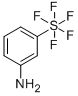 structure of CAS# 2993-22-8, (Oc-6-21)-(3-Aminophenyl)Pentafluoro-Sulfur;3-Aminophenylsulfurpentafluoride,98%;3-AMINOPHENYLSULPHUR PENTAFLUORIDE;3-AMINOPHENYLSULFUR PENTAFLUORIDE