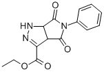 structure of CAS# 2997-63-9, Ethyl 4,6-Dioxo-5-Phenyl-1,3A,4,5,6,6alpha-Hexahydropyrrolo[3,4-c]Pyrazole-3-Carboxylate;(3As,6Ar)-4,6-Dioxo-5-Phenyl-3A,6A-Dihydro-1H-Pyrrolo[3,4-D]Pyrazole-3-Carboxylic Acid Ethyl Ester;(3As,6Ar)-4,6-Diketo-5-Phenyl-3A,6A-Dihydro-1H-Pyrrolo[3,4-D]Pyrazole-3-Carboxylic Acid Ethyl Ester;Zinc00041355