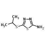structure of CAS# 30062-47-6, 5-(Isopropylsulfanyl)-1,3,4-Thiadiazol-2-Amine;1,3,4-Thiadiazole, 2-amino-5-(isopropylthio)-;5-(Isopropylsulfanyl)-1,3,4-thiadiazol-2-amine #;5-(isopropylthio)-1,3,4-thiadiazol-2-amine