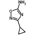 structure of CAS# 302842-68-8, 3-Cyclopropyl-1,2,4-Oxadiazol-5-Amine;1,2,4-oxadiazol-5-amine, 3-cyclopropyl-;3-cyclopropyl-1,2,4-oxadiazol-5-amine;MFCD11847818