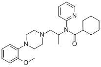structure of CAS# 302900-97-6, N-[2-[4-(2-Methoxyphenyl)Piperazino]-1-Methylethyl]-N-Pyridin-2-Ylcyclohexanecarboxamide;N-[2-[4-(2-METHOXYPHENYL)PIPERAZINO]-1-METHYLETHYL]-N-PYRIDIN-2-YLCYCLOHEXANECARBOXAMIDE;N-[2-[4-(2-METHOXYPHENYL)PIPERIZINO]-1-METHYLETHYL]-N-PYRID-2-YLCYCLOHEXANECARBOXAMIDE